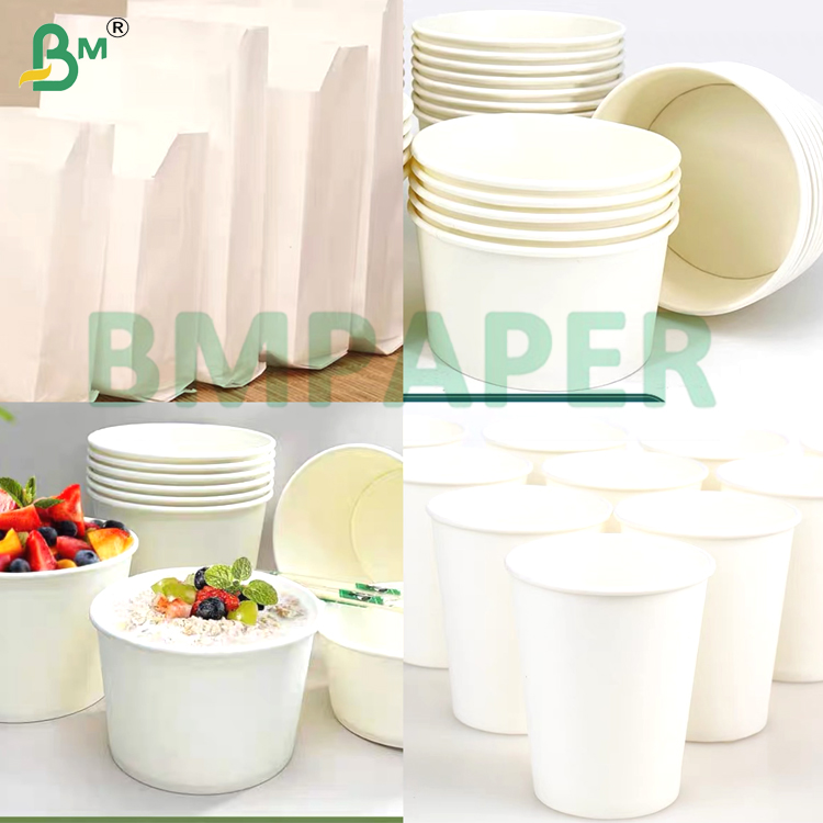 180gsm 200gsm Aqueous Plastic Free Paper Cupstock Paper Heat Resistant (120°C) For Paper Cups Bowl  Takeaway Containers
