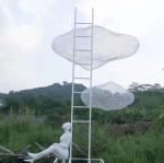 Square Decoration Contemporary Metal Sculpture ,Thought on the Cloud Metal art