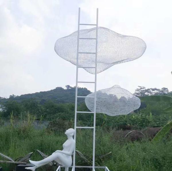 Square Decoration Contemporary Metal Sculpture ,Thought on the Cloud Metal art