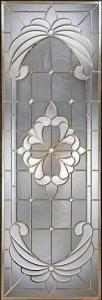 China 62in 31in Decorative Leaded Glass Coloured Glass Window Zinc Patina on sale