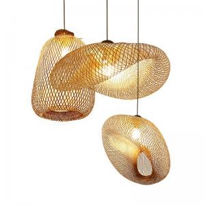 China Art Bamboo Rattan 40w Vintage Pendant Lamps For Living Room wholesale