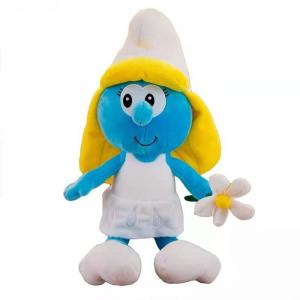 China 40cm Cartoon Smurf Stuffed Animal Anime Plush Toys Blue Father Blue Sister wholesale