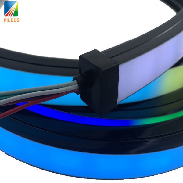 Digital Addressable LED Neon Rope Light Strip Programmable 12v Black Silicone Material
