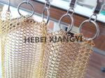 Shining Gold Color 304 Stainless Steel Ring Mesh Chainmail Room Divider Curtain