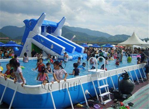 hot dolphin inflatable water slide, inflatable slide