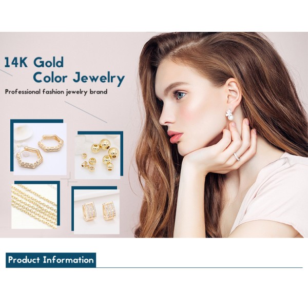 Brass Simple Design 14K Gold Plated Multi Shape Adjustable Ring