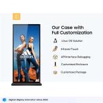 Full Screen 75inch Digital Signage Display , Floor Standing LCD Advertising