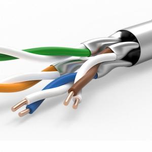 China LSZH Jacket Engineering Cable CAT6A FTP Patch Cord Cable 24AWG*4 OD 6.5mm wholesale