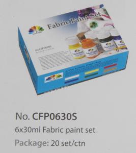 China Washable Art Painting Colours Fabric Paint Set For Kids 6 X 30ml 6 Colors Per Set wholesale