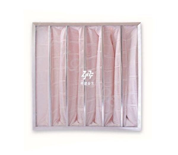 AHU Pocket Bag Air Filters , Fiber Mushroom Air Conditioner Synthetic Pocket Mid