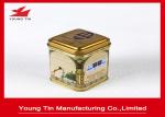0.21 MM Tinplate Square Metal Tea Tins , Color Printed Small Tea Storage Tins