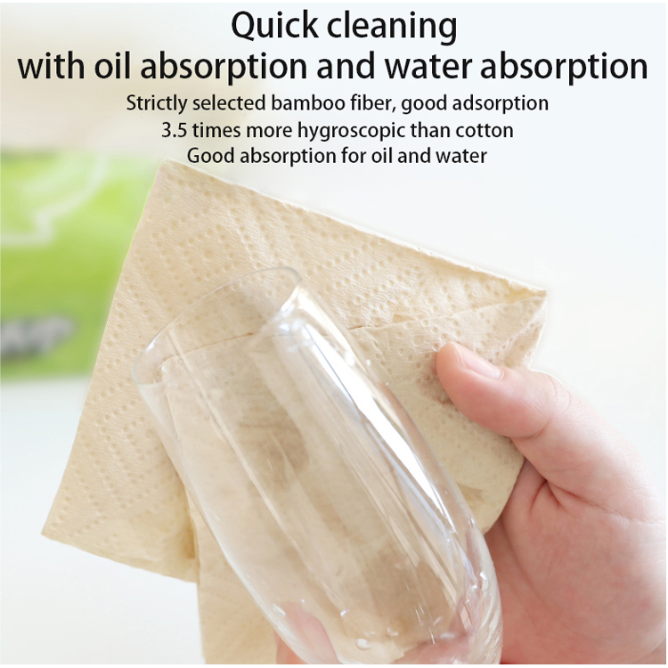 Unbleached Absorbent Extractable Bamboo Paper Hand Towels Kitchen Multifold Paper Towel