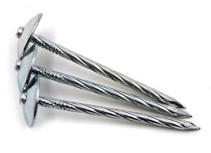China Metal Home Appliances Parts Umbrella Head Roofing Nails Galvanized With Round Cap wholesale