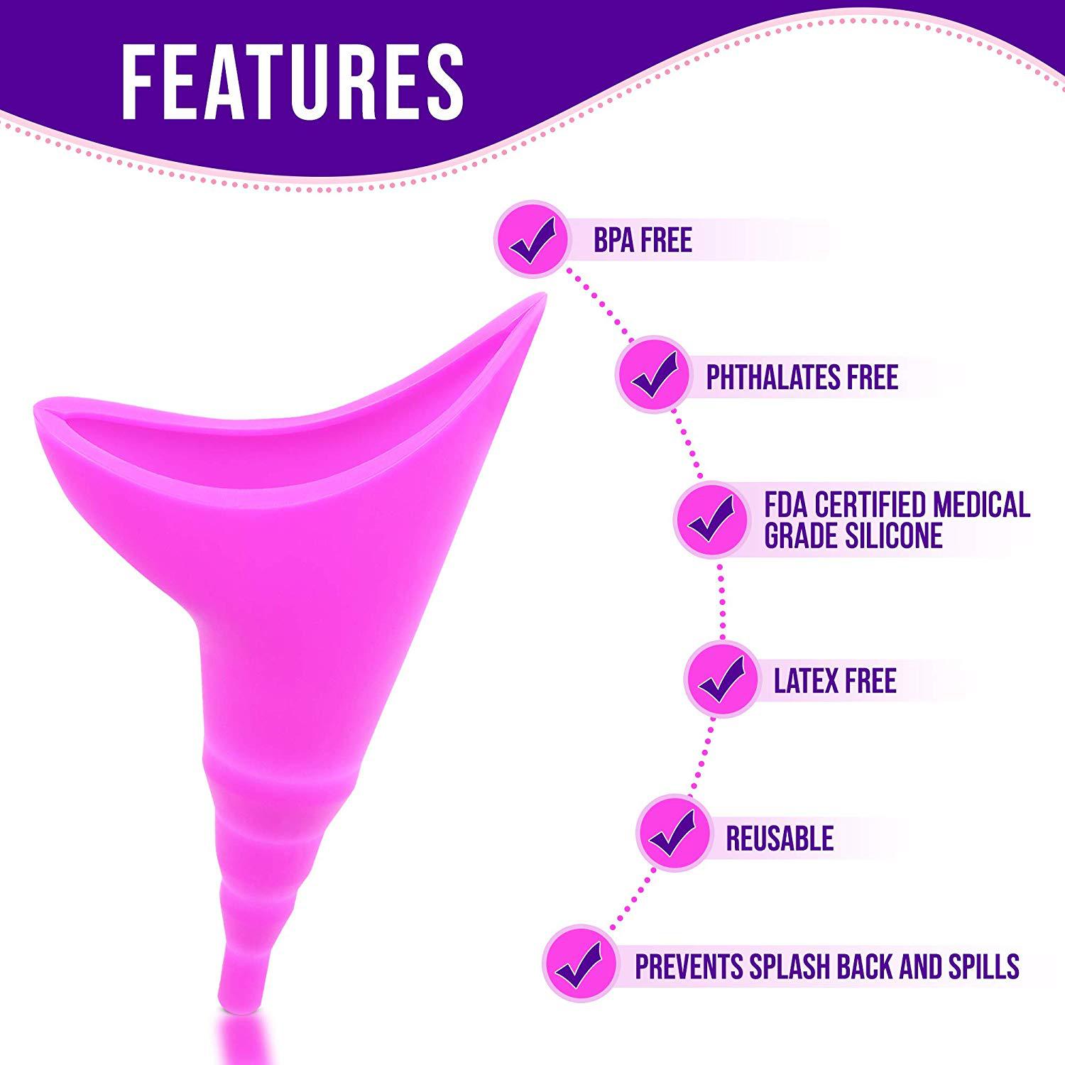 Leak Free Null Design Reusable Silicone Urinal For Camping
