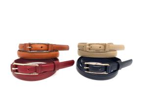 China Women Skinny Jean Vintage Leather Dress Waist Belt With Alloy Pin Buckles wholesale