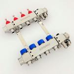 5 Port Stainless steel water underfloor heating manifold , 304 stainless steel