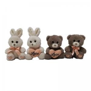 China 5.91in Grey BunnyValentines Day Plush Toys wholesale