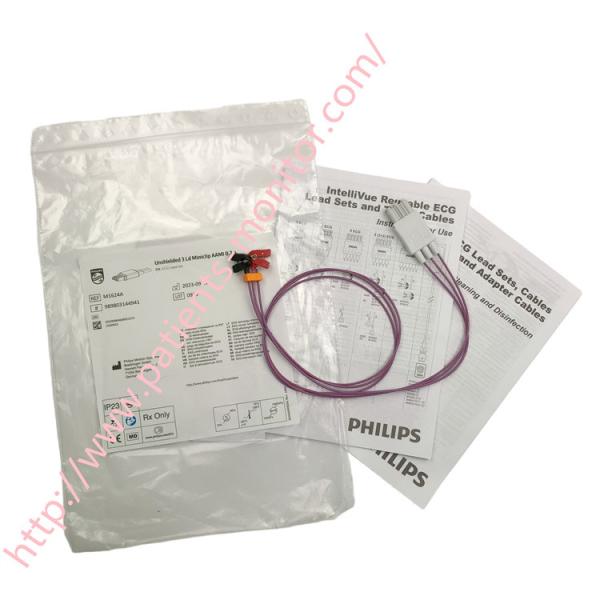 Philipph M1624A ECG Lead Set Unshielded 3 Lead Miniclip AAMI 0.7M 989803144941