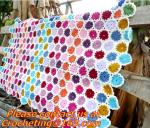 Handmade Crochet Yarn Baby Sheet Blankets Granny Square Afghan Coverlet Table