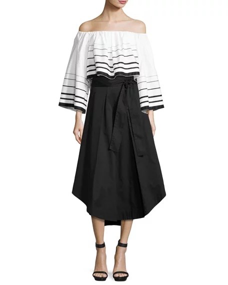 Pleated asymmetric hem high waisted long skirts