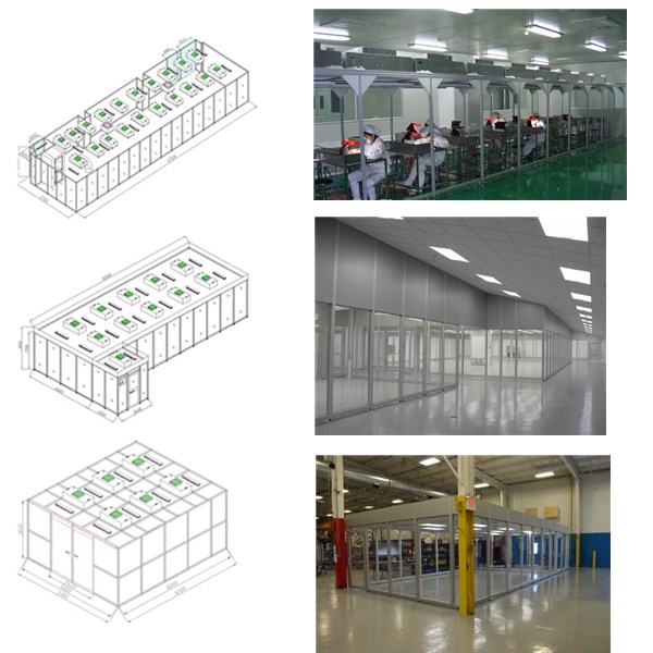 Soft Wall Modular Pharmacy Clean Rooms Cleanliness Class 100 - 100000