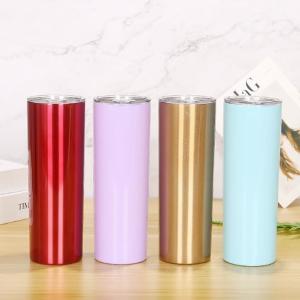 China 20oz Skinny Straight Blank Sublimation Tumblers With Lid Straw wholesale