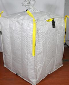 China Conductive Baffle Pp Woven Jumbo Bags With Chain And Overlock Stitching on sale