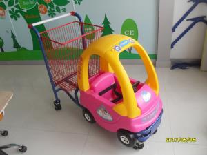 China 95L Plastic Children / Kids Shopping Carts With 4 Swivel TPE Caster wholesale
