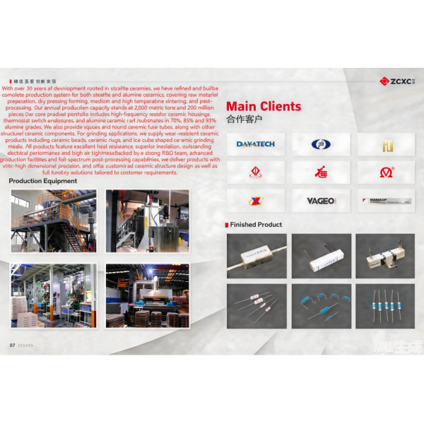 Ceramic Housing For WireWound Resistor , Cement Resistor Shell Wear Resistant