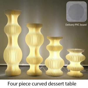 China Acrylic Cylindrical Foldable Dessert Table in Custom Shape for Paper Folding Occassion Wedding Birthday Party Decoration wholesale
