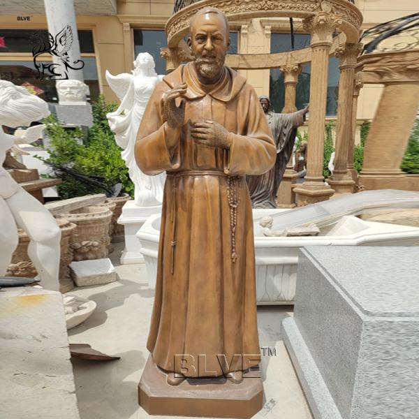 Bronze Life Size Father Saint Pio Statue St. Pio of Pietrelcina Francesco San