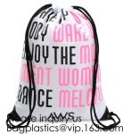 Biodegradable Drawstring Laundry Bag customzied, Logo Printed Poly Hotel, Travel