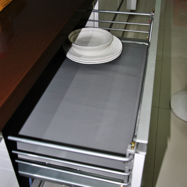 Waterproof Cabinet Shelf Mat with Diamond Pattern Non-Slip Bathroom Drawer Liner Eva Grey