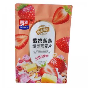 China Zipper Flat Bottom Top Bag For Frozen Fruit And Yogurt Baking Oatmeal Food on sale