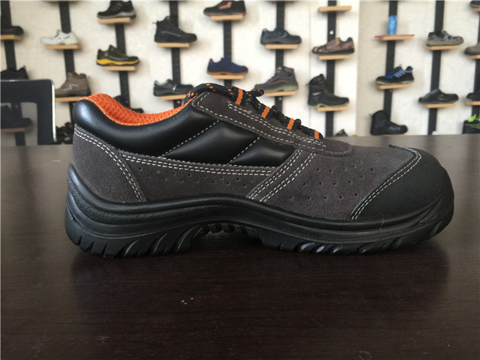 Artificial Leather Waterproof Safety Boots With Suede Round Safety Toe