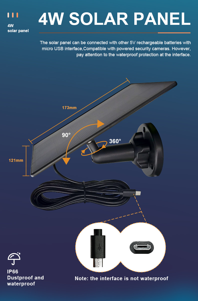 Waterproof Security Wifi Camera Low Power Solar Panel HD 1080P Mobile Remote Camera
