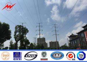 China 11KV 73KM Transmission Line Galvanized 4mm Electric Steel Pole with Bitumen wholesale