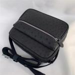 Authentic Real Ostrich Skin Men Small Flap Purse Genuine Exotic Leather Cross