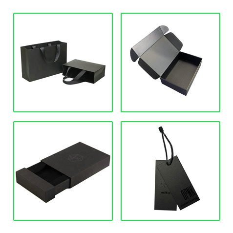 Moisture Proof 350gsm Black Paperboard Recyclable Clothes Tags Material