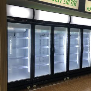 China SKD Glass Door Display Chiller Freezer With Curved LED Lighting Box on sale