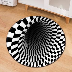 China 3D Geometric Pattern Round Chair Mat Living Room Sofa Floor Carpet wholesale