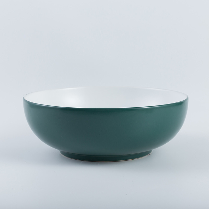 Polished Surface Counter Top Bathroom Sink Smooth Easily Maintain Round Ceramic Basin