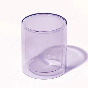 China Eco Friendly Colored Empty Christmas Candle Jar Borosilicate Luxury Double Wall For Candle wholesale