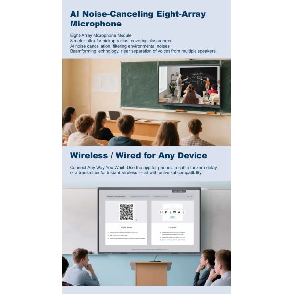 HD 4K Smart Interactive Whiteboard 75 Inch for Meeting Rooms B type