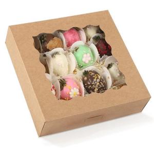 China Eco-friendly custom cake donut kraft paper pie box window cake box wholesale