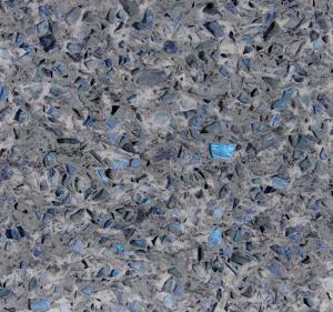China Stone Cutting Artificial Quartz Jewelry Blue Abrasion Resistance Quartz Stone Slab on sale