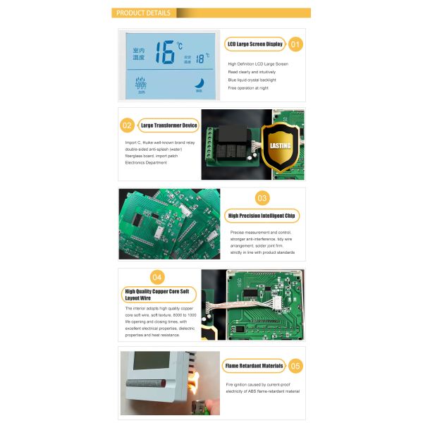 Touch Screen Underfloor Heating Thermostat Programmable Digital Touch Screen Thermostat