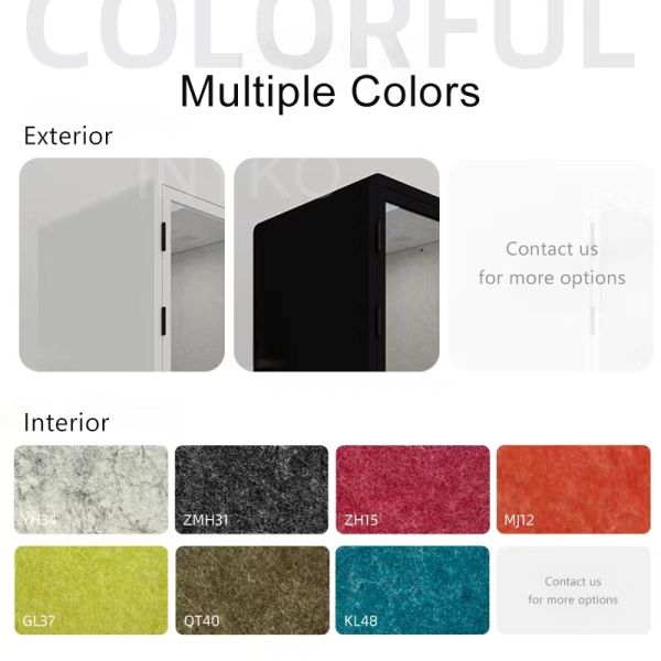 Modular Office Pod with LED Lighting Quick Installation and Wheelchair Accessible Soundproof Booth