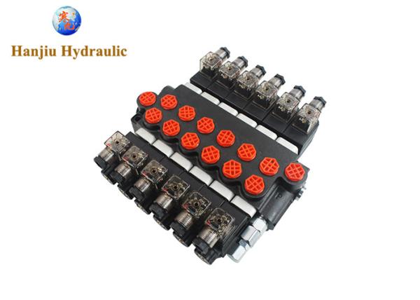 12V DC Solenoid Controlled Hydraulic Valve P40 Series 6 Bank Open Center For