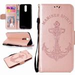 Huawei Mate 10 Embossed Mermaid Mariner Spirit Leather Wallet Case with wristlet